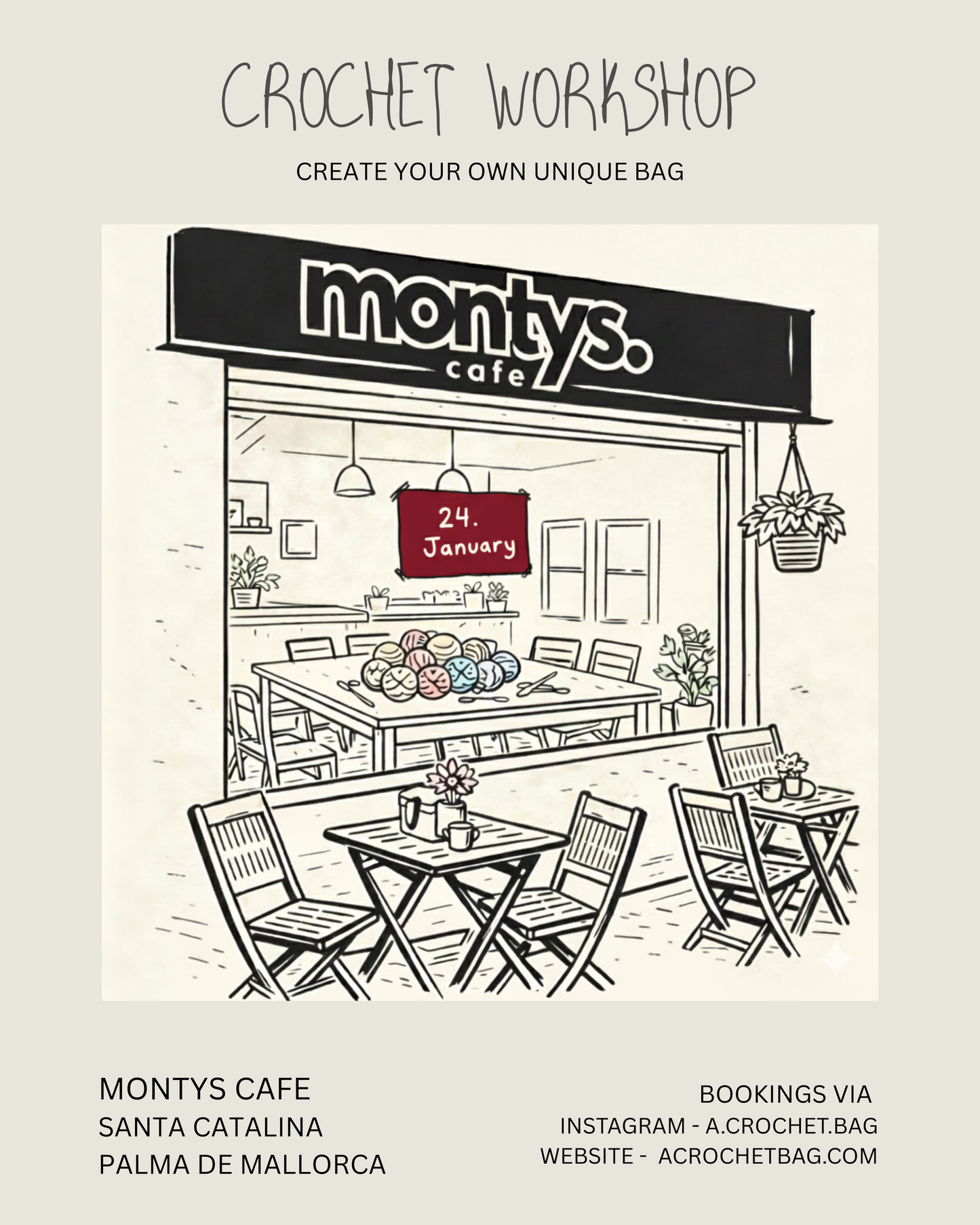 CROCHET & CAFÉ ✨   Workshop 24.01.2026        •PALMA•